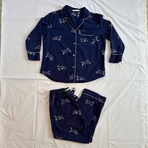 Print Fresh Long Sleeve Organic Cotton PJ Set Women's Large Embroidered Unicorn